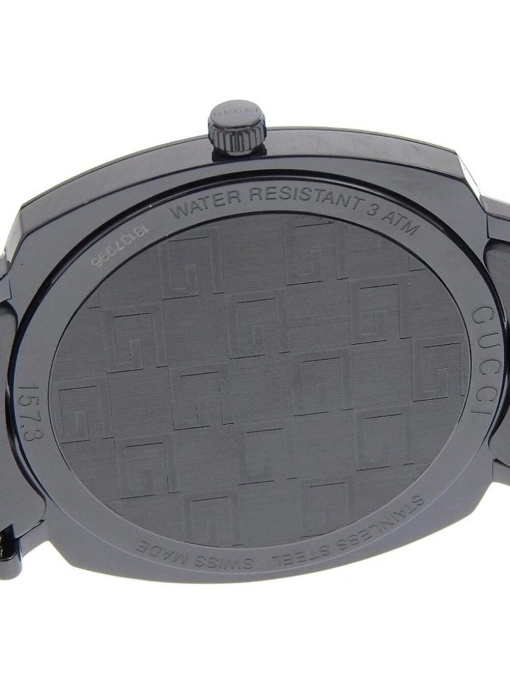 GUCCI grip Watches 157.3 black blackDial Stainless Steel Quartz Analog dis... - Picture 5 of 13
